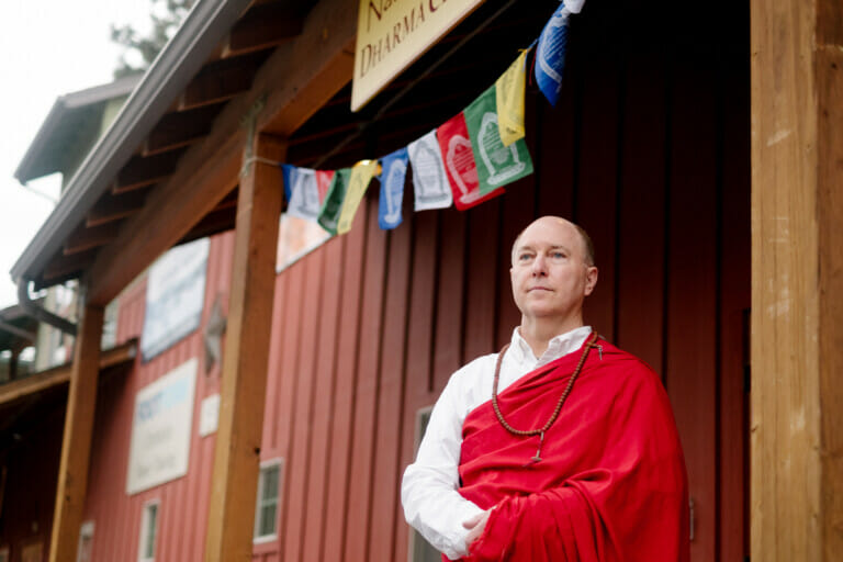 Michael in red robes
