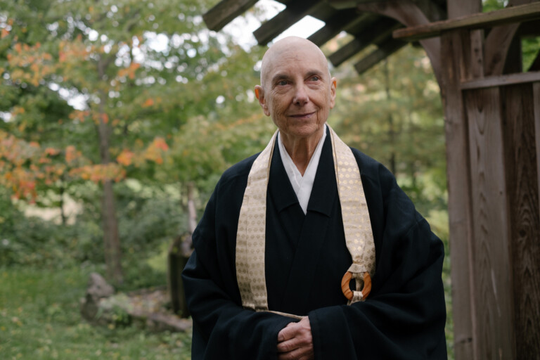 Roshi Shinge in robes