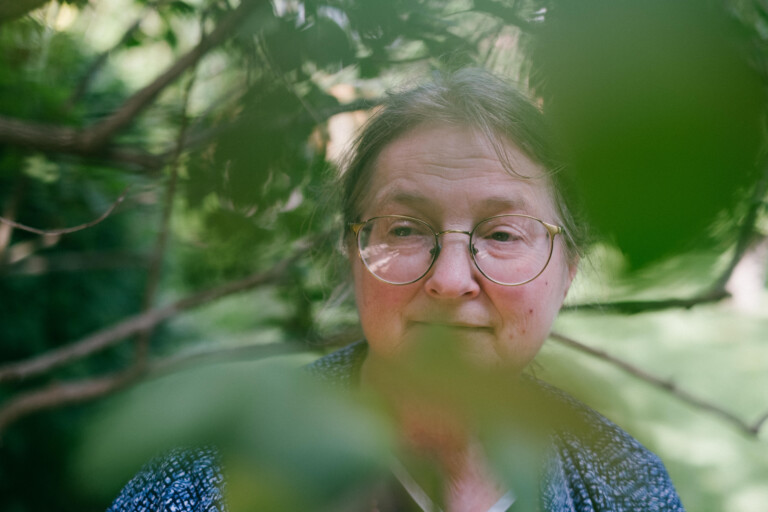 Karen H among leaves